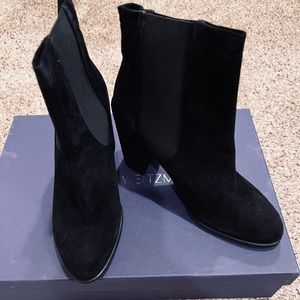 BNIB Stuart Weitzman black Suede Ankle Boots BNIB size 39.5